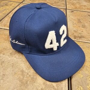 Jackie Robinson Chicago Cubs 42 Snapback Hat Blue Signature MLB Baseball Cap